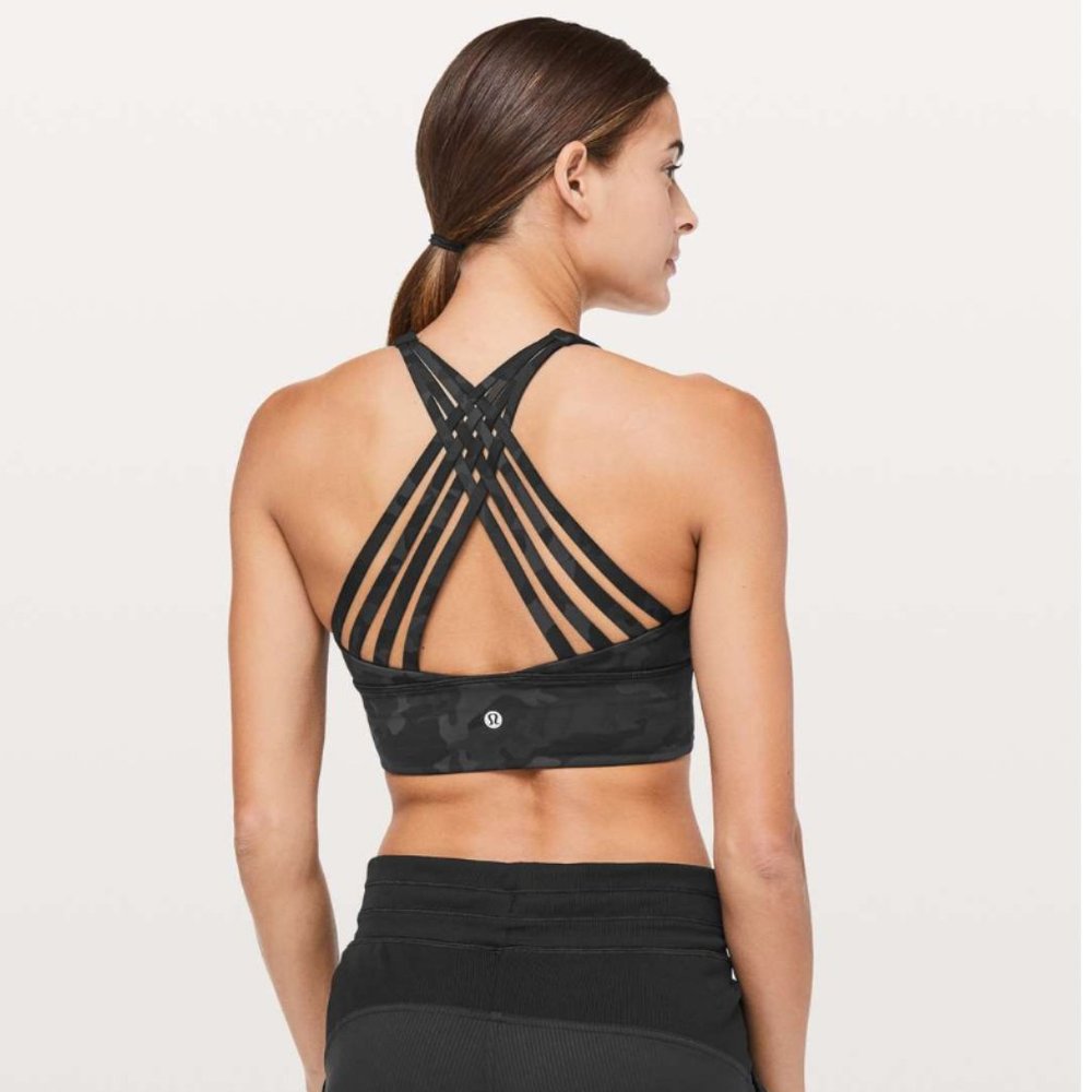 ❌SOLD ❌ Lululemon Free To Be Moved Bra Incognito Camo Multi Grey Size 4 - Picture 2 of 8